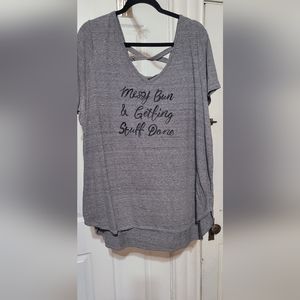 Lane Bryant size 22/24 strappy back gray tshirt